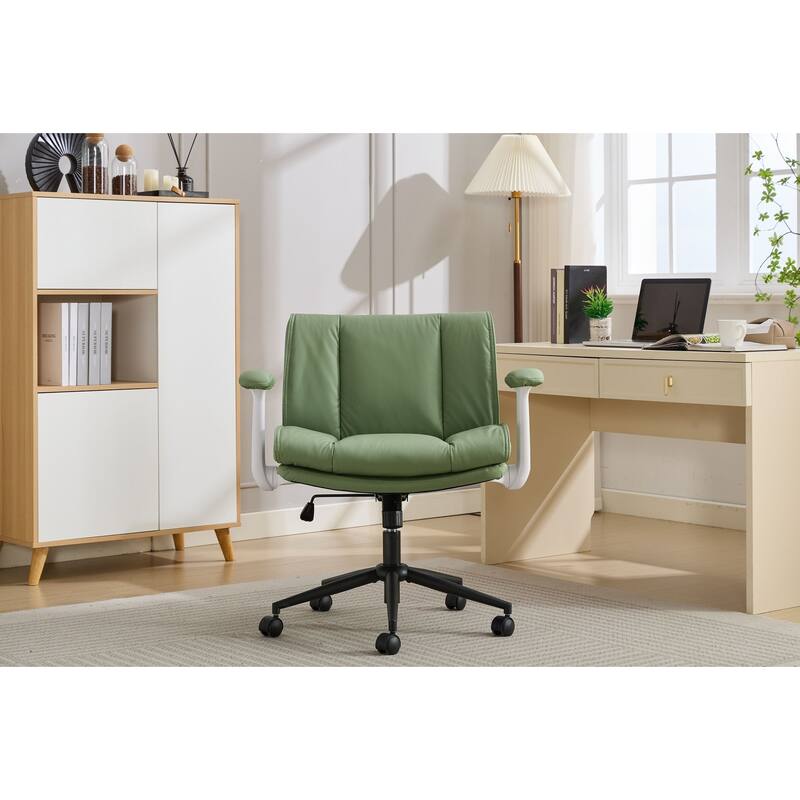 Criss Cross Office Chair with Flip-Up Arms - Green