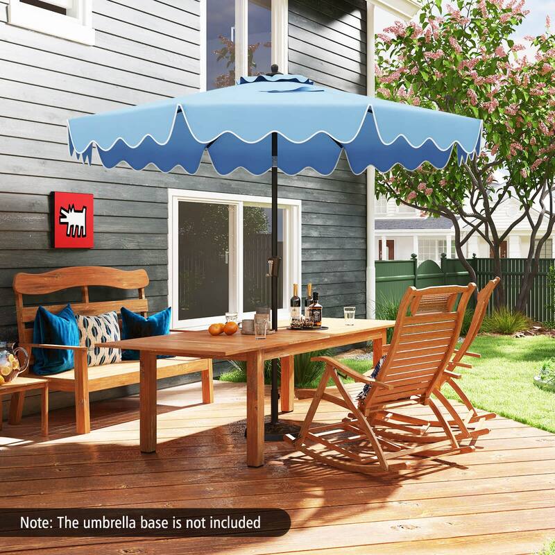 Costway 9 FT Patio Umbrella 2-Tier Market Table Umbrella with