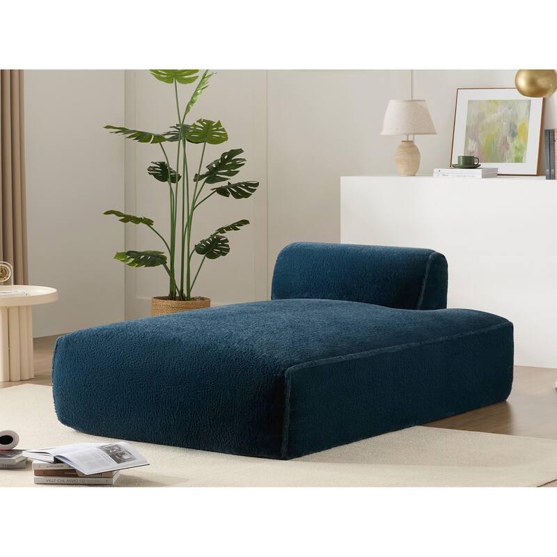 72" Oversized Dark Blue Modular Sofa Bed, Compressed, No Assembly