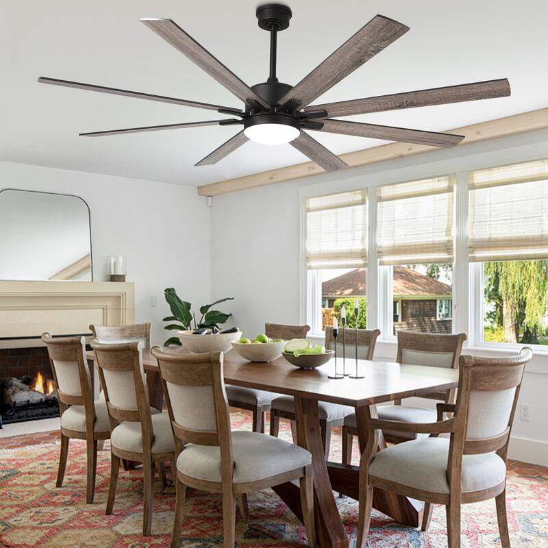 Bella Depot Farmhouse 72" Large Ceiling Fan with Dimmable Light and Remote ,6-speed Reversible Motor