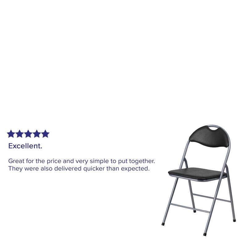 4 Pack 300 lb. Capacity Vinyl Metal Folding Chair with Carrying Handle
