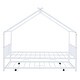 preview thumbnail 3 of 13, White Full Size Metal House Bed with Trundle & Roof