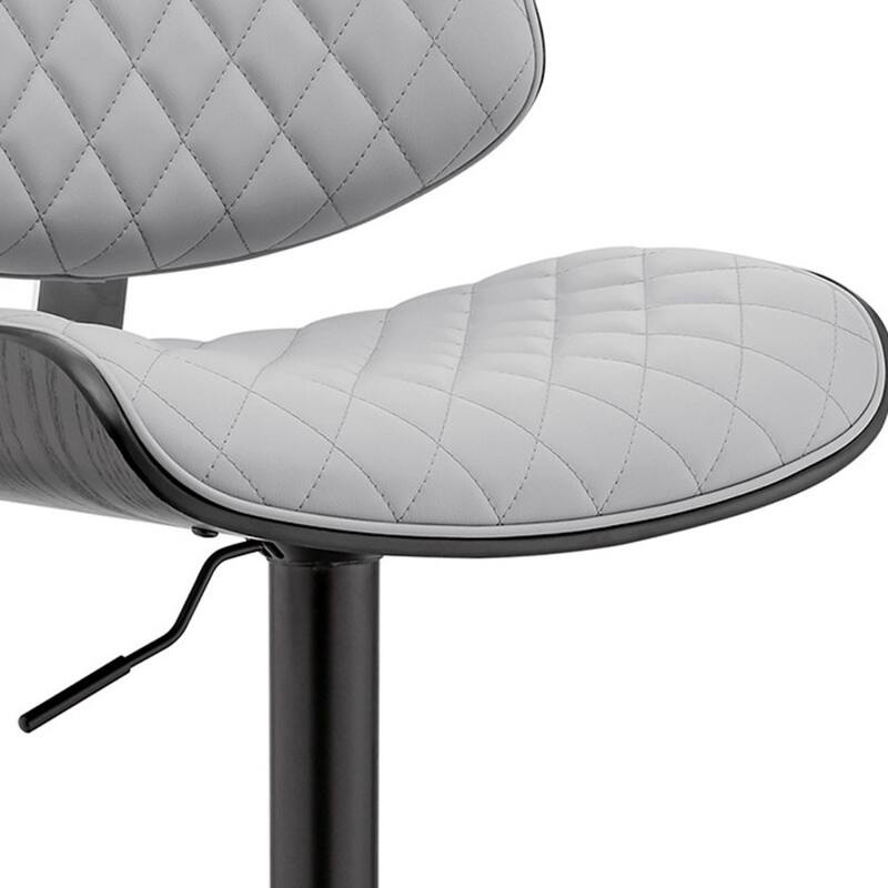 Faux Leather Adjustable Bar Stool with Swivel Seat and Chrome Matte Frame