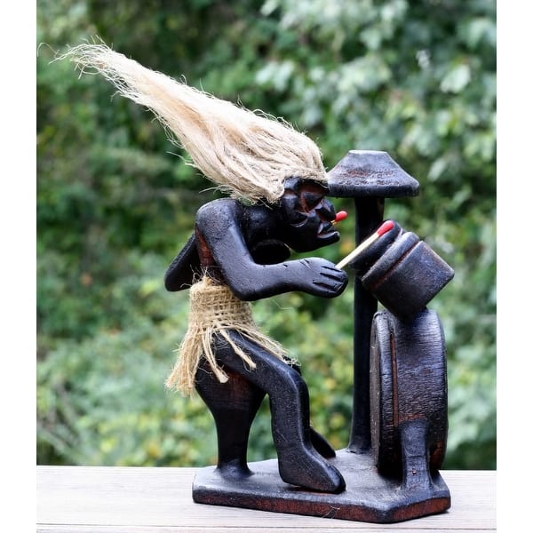 Primitive Tribal Statue with Drum Kit Tiki Bar Drummer Band Unique Gift ...