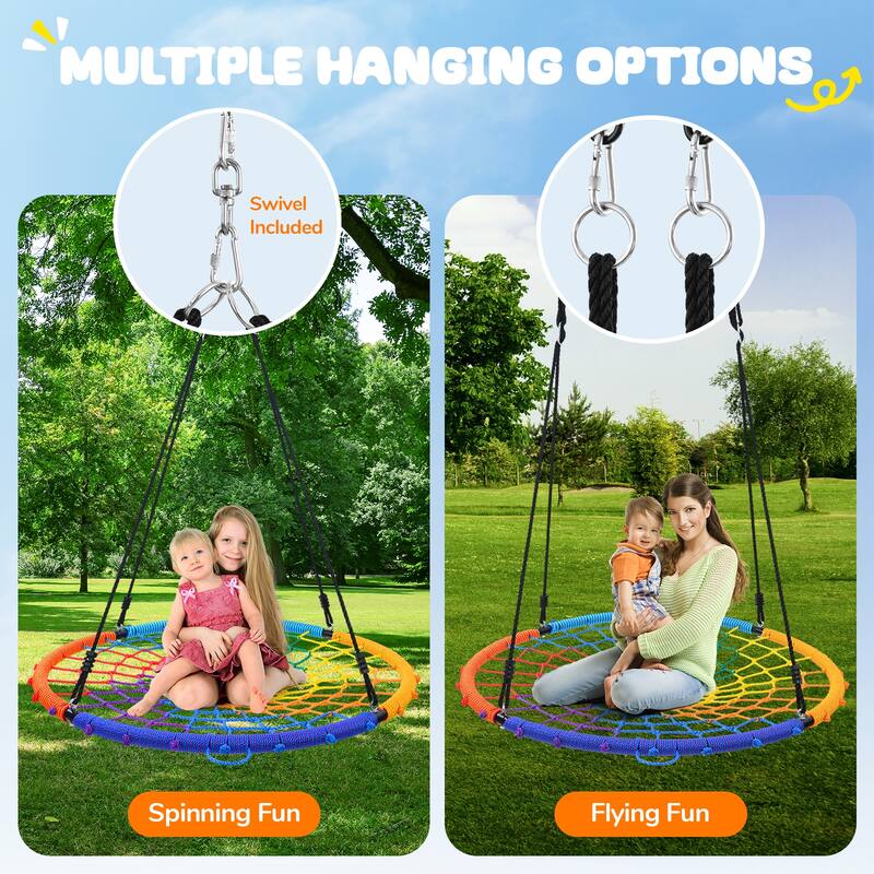 Trekassy 45“ 750lbs Spider Web Tree Swing for Kids Adults