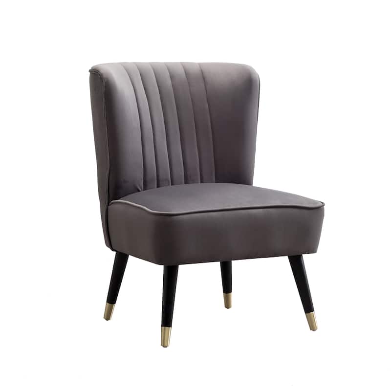 Modern 26" Polyester Accent Chair with Solid Rubber Wood Legs for Living Room