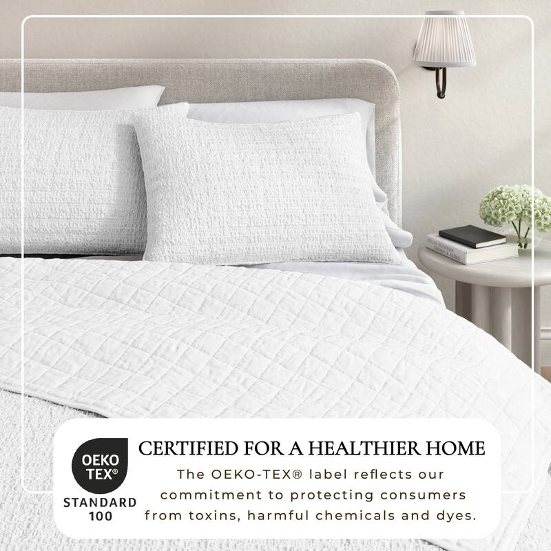 Linery & Co. 100% Cotton Honeycomb Waffle Garment Washed Quilt Set.