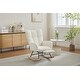 preview thumbnail 11 of 16, Modern Nursery Rocking Chair, Upholstered Glider Chair with High Backrest, Rocker Accent Armchair with Solid Wood Legs