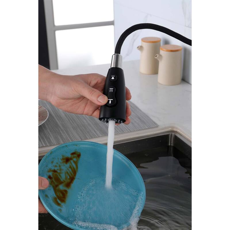 Single Handle Stainless Steel Kitchen Sink Faucet With Pull Down Sprayer