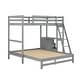 preview thumbnail 14 of 12, Twin over Full Wood Bunk Bed with Built-in Desk and Three Drawers - Space-Saving & Fun Design