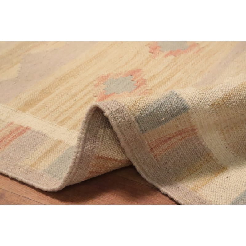 Hand Woven Oriental 100% Wool Carpet Southwestern Tribal Multi-Colored Kilim Runner Rug - 9' 6'' X 2' 7''