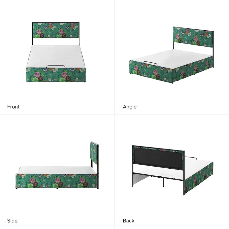 Oliver Modern Washable Slipcover Bed Upholstered Metal by HULALA HOME