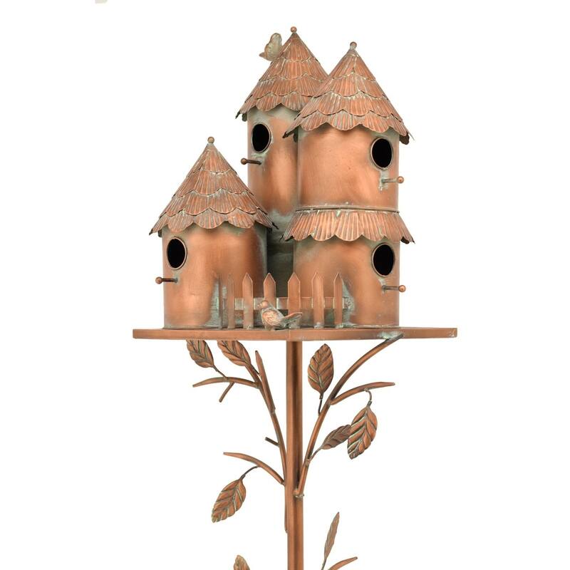 Country Style Iron Birdhouse Stake "Pipersville"