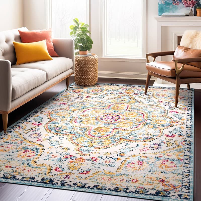 The Curated Nomad Sunset Distressed Vintage Bohemian Rug