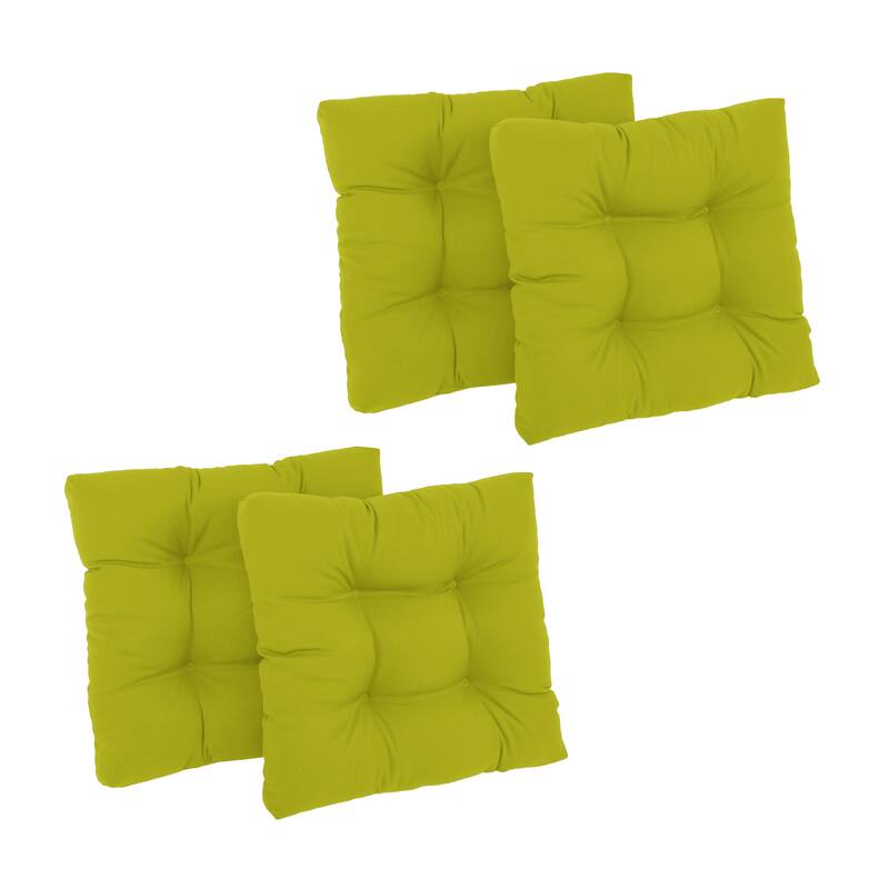 19-inch Twill Square Chair Cushion (Set of 1, 2, or 4) - 19" x 19" - Set of 4 - Mojito Lime