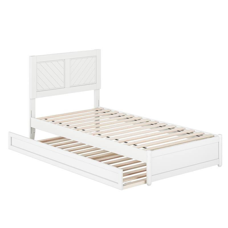 Clayton Platform Bed with Panel Footboard and Twin XL Trundle