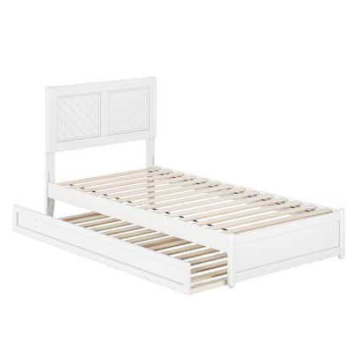 Clayton Platform Bed with Panel Footboard and Twin XL Trundle