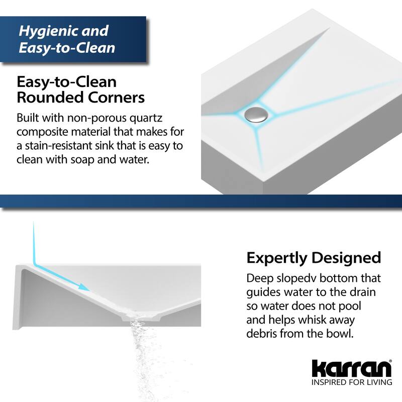 Karran Envy Quartz 24.5 inch Bathroom Vessel Sink