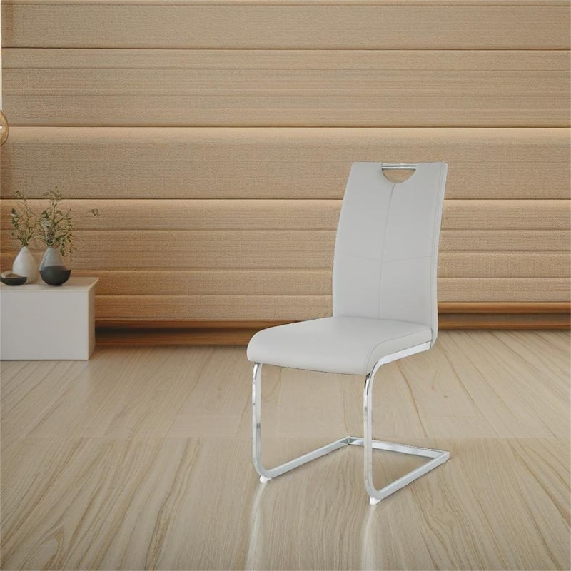 Modern Dining Chairs with Faux Leather Padded Seat Set of 2
