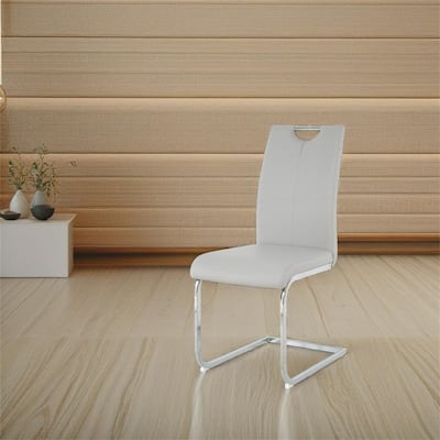 Modern Dining Chairs with Faux Leather Padded Seat Set of 2