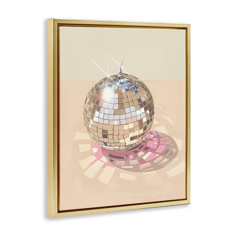 Stupell Dazzling Disco Ball Refraction Framed Floater Canvas Wall Art Design By Arlington Prints