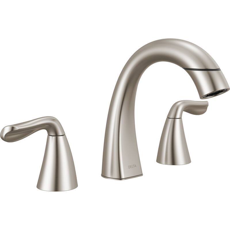 Delta 35840LF-PD Arvo 1.2 GPM Widespread Bathroom Faucet with Pull - SpotShield Brushed Nickel