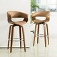 preview thumbnail 3 of 21, Glitzhome Set of 2 Modern 40"H Bar Height Wooden Swivel Bar Stools