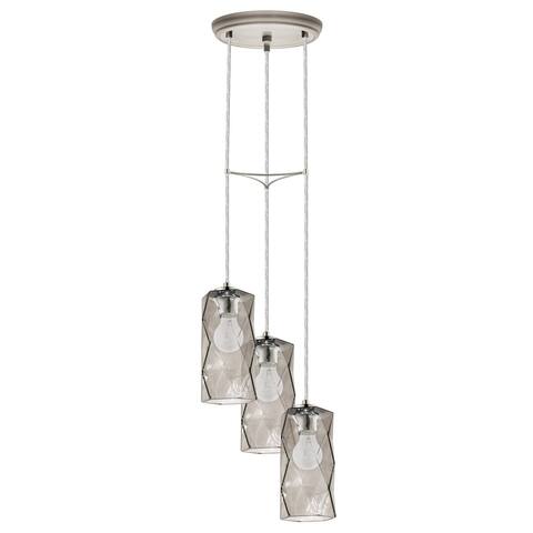 Eglo USA Estevau 3-Light Cascade Satin Nickel Pendant