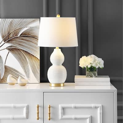 SAFAVIEH Lighting 25-inch Darsa White LED Table Lamp - 14" W x 14" L x 25.5" H