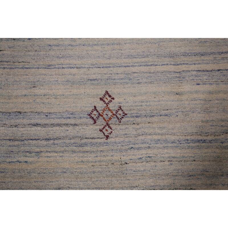 Tribal Striped Gabbeh Indian Accent Rug Handmade Wool Carpet - 4'0"x 5'9"