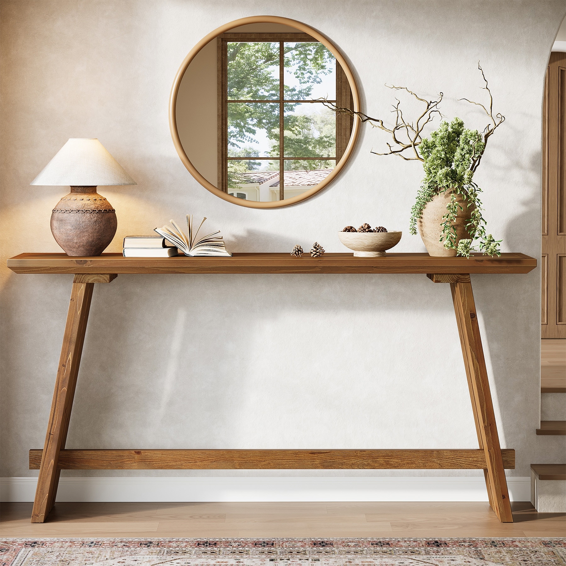 Solid Wood Console Table for Entryway - Overstock - 43872599