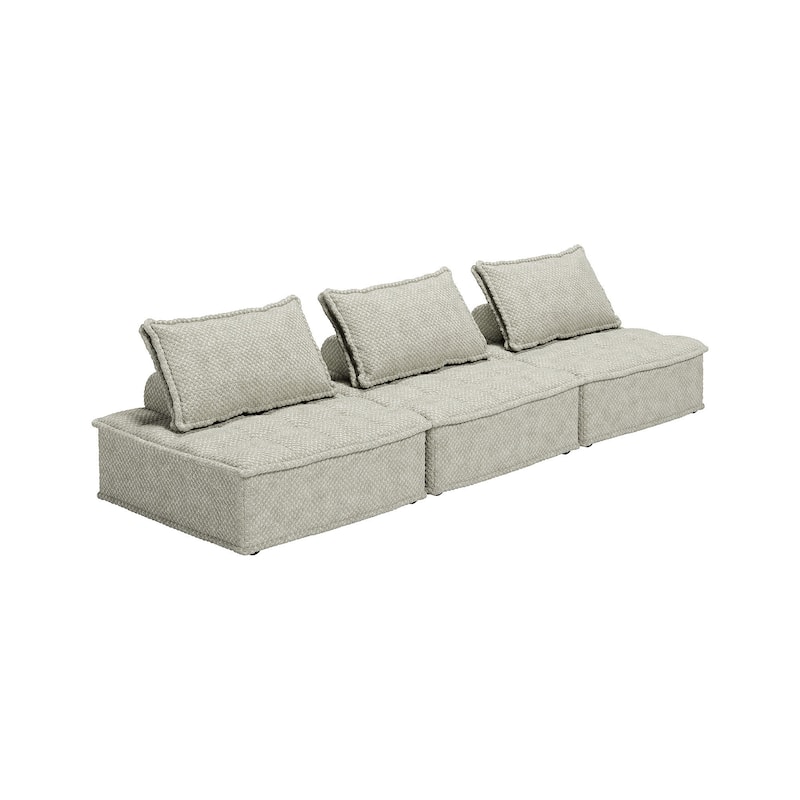 Signature Design by Ashley Bales Gray 3-Piece Modular Seating - 117"W x 39"D x 28"H