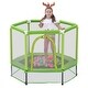 preview thumbnail 15 of 28, 55'' Toddlers Trampoline With Safety Enclosure Net And Balls, Indoor Outdoor Mini Trampoline For Kids