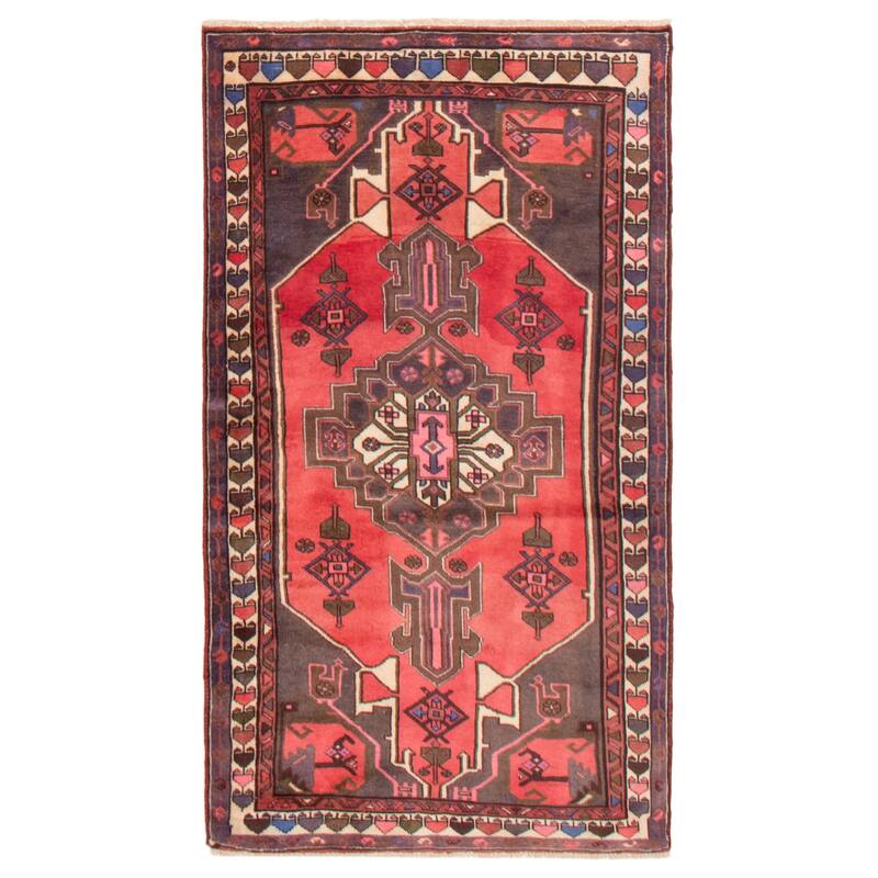 ECARPETGALLERY Hand-knotted Anadol Red Wool Rug - 3'7 x 6'2 - Red - 3'7 x 6'2