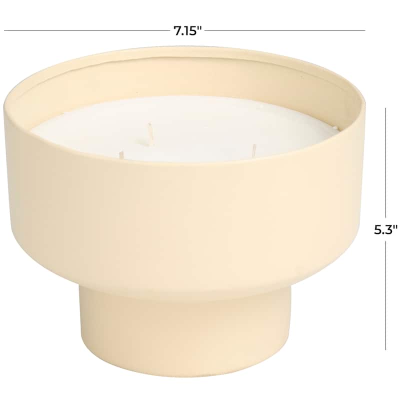Metal Scented Matte 50 oz 3 Wick Candle with White Wax