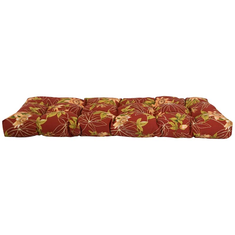 Tufted Indoor/Outdoor Bench Cushion (Multiple widths from 46 to 60 inch)