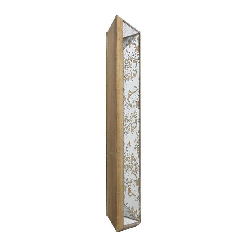 Antique Silver Rectangle Mirror w/Floral Accents,Mirrored Display Tray