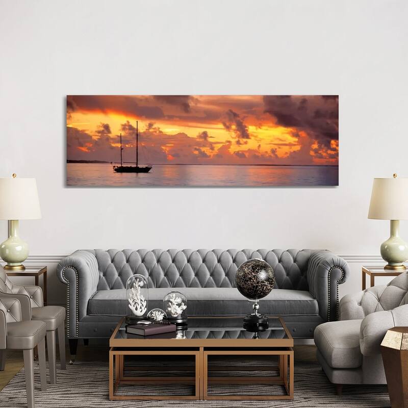 iCanvas "Boat at sunset " by Panoramic Images Canvas Print