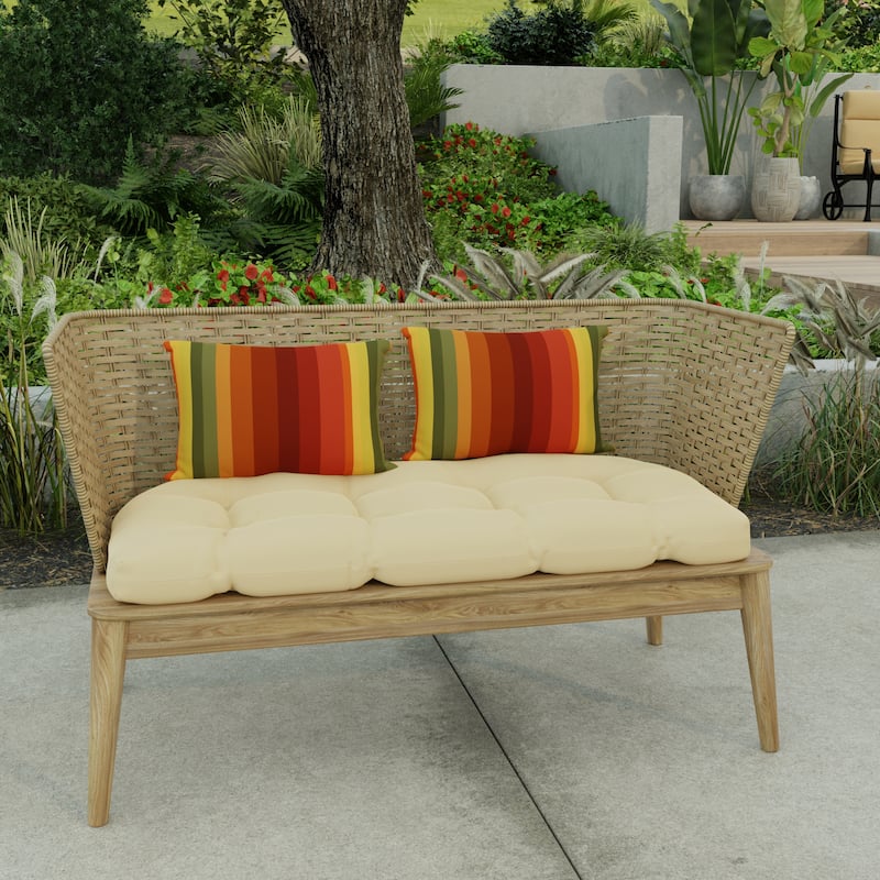 18" x 12" Outdoor Lumbar Throw Pillow - Set of 2 - 12'' L x 18'' W x 4'' H - Islip Cayenne