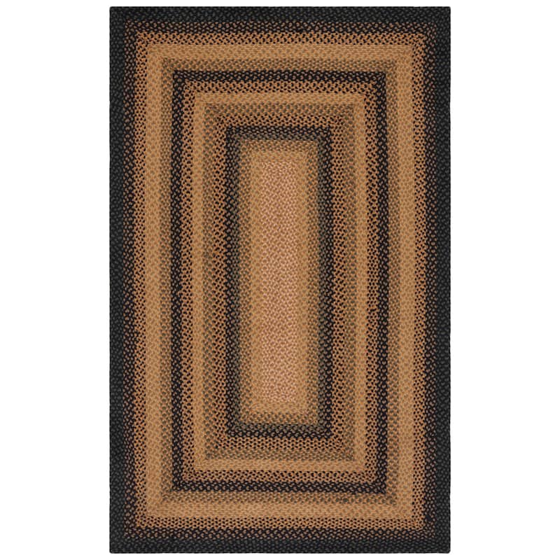 SAFAVIEH Handmade Braided Sylvianne Cotton Rug - 6' Square - Gold/Sage