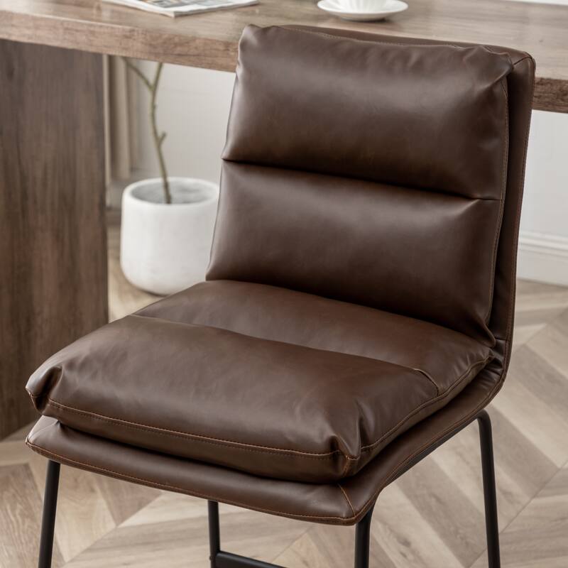 Modern 2 Piece Fabric 26 Inch Dining Chair with Footrest, Backrest, Cushion for Dining Room Kitchen Bedroom Living Room