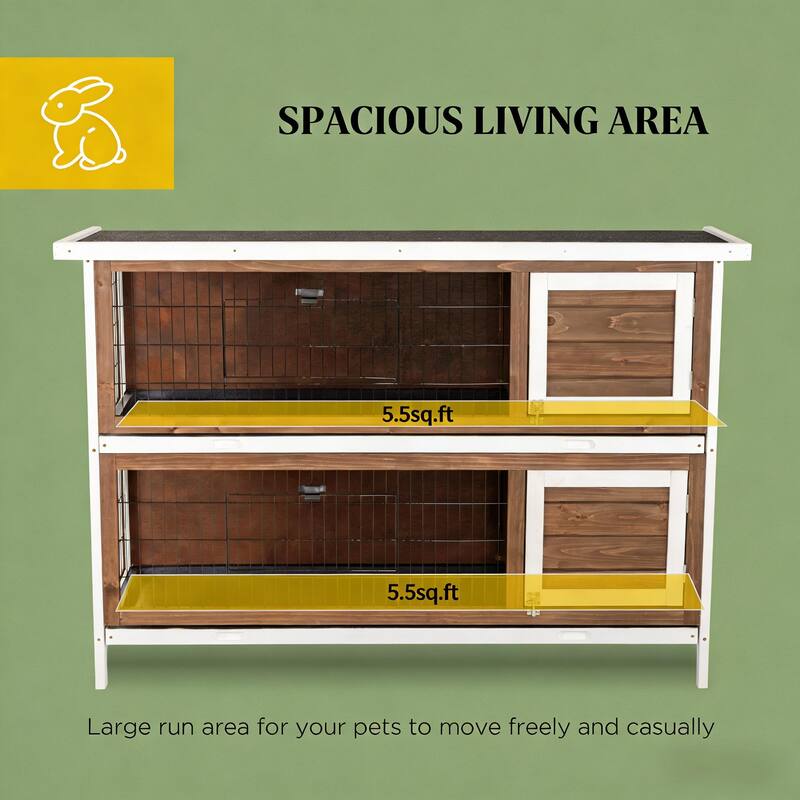 Spacious Pet House,2-Story Large Rabbit Hutch