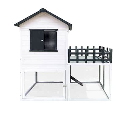 Hanover Elevated Wooden Chicken Coop 4.25 Ft. x 4 Ft. x 4.2 Ft.