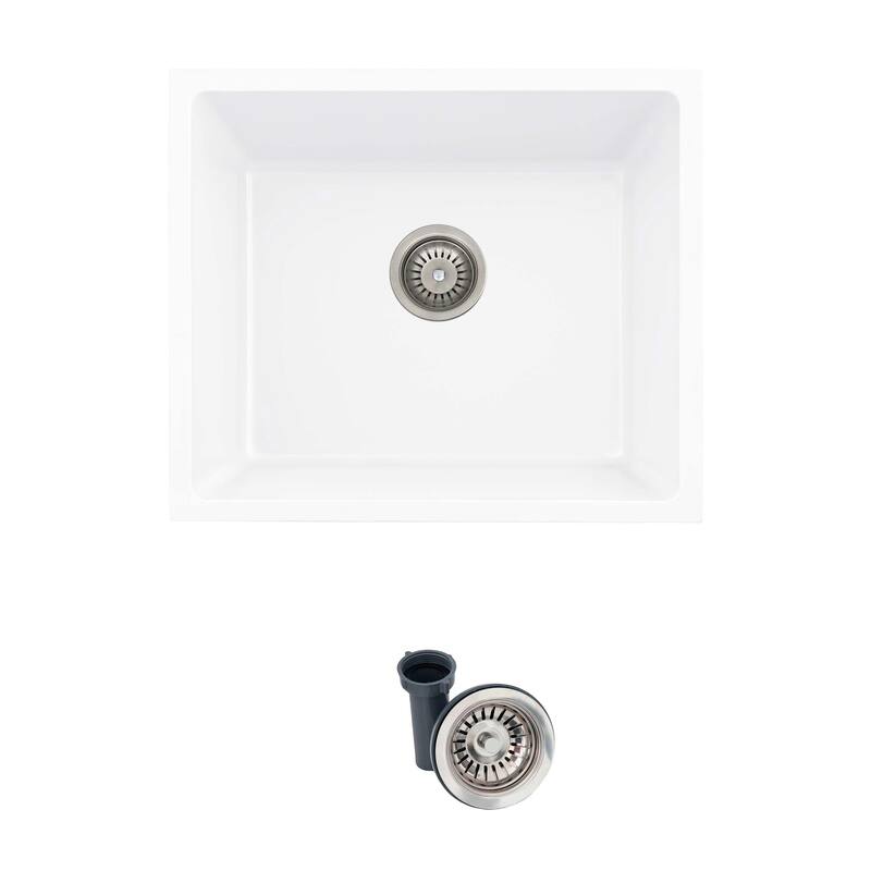 STYLISH Dual Mount 22" Single Bowl Composite Granite Kitchen Sink - 22" x 17.5" x 8.25"