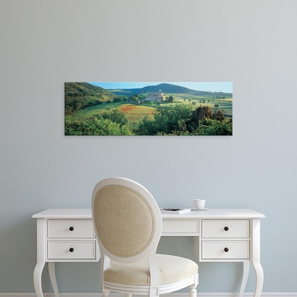 Easy Art Prints Panoramic Image 'High angle view of a church, Abbazia Di Sant Antimo, Tuscany, Italy' Canvas Art