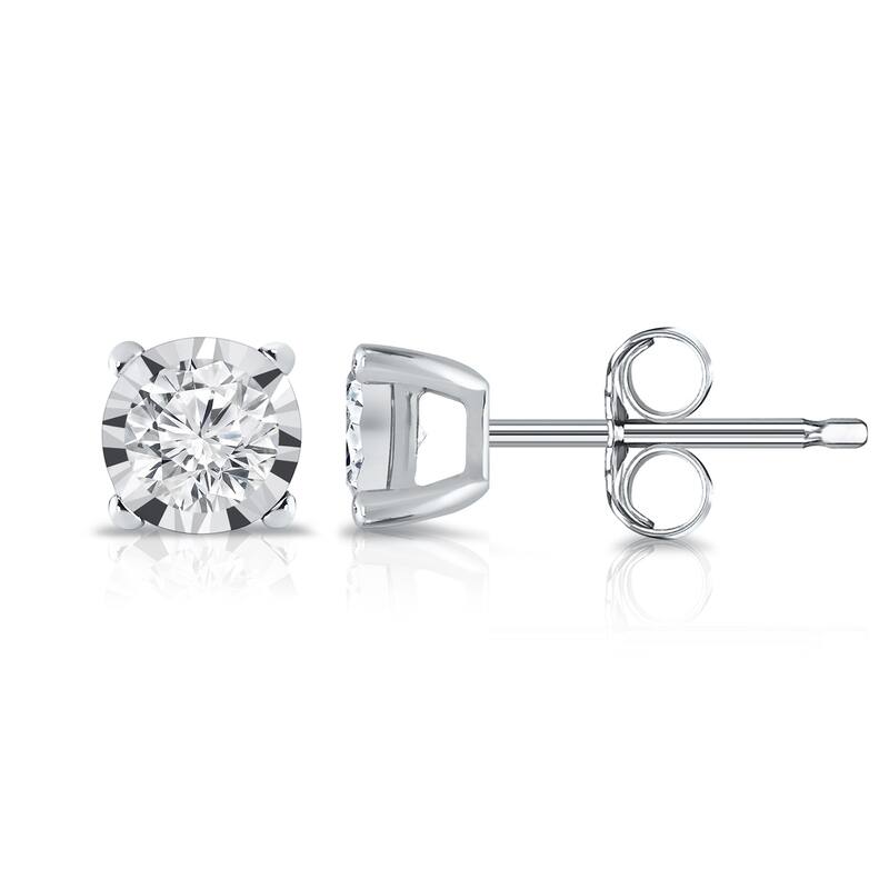 Auriya 14k Gold 1/6ctw Round Diamond Stud Earrings (G-H, I1-I2) - White