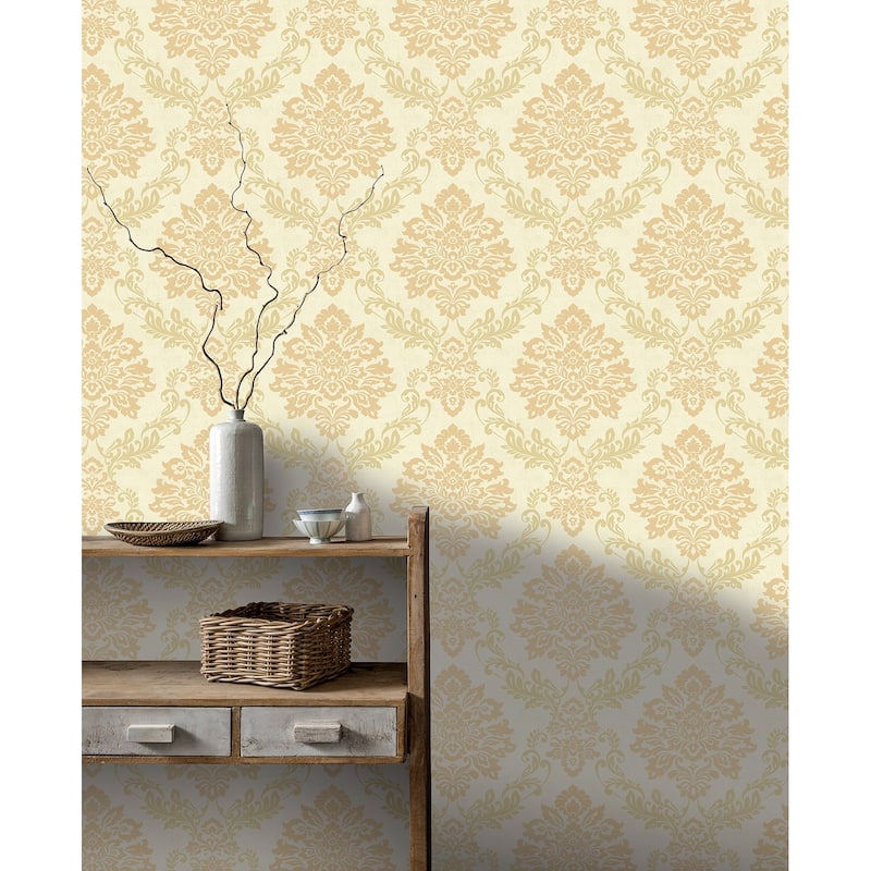 Arthouse Harriet Khaki Damask Wallpaper