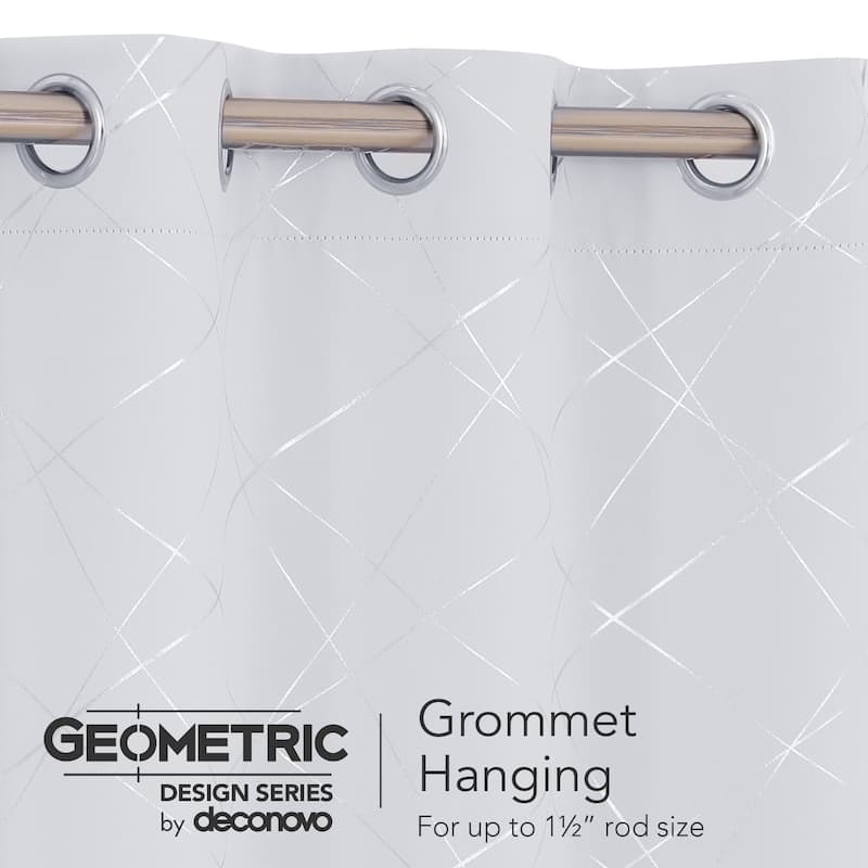 Deconovo 52 Inch Geometric Print Curtain Panel Pair(2 Panel)