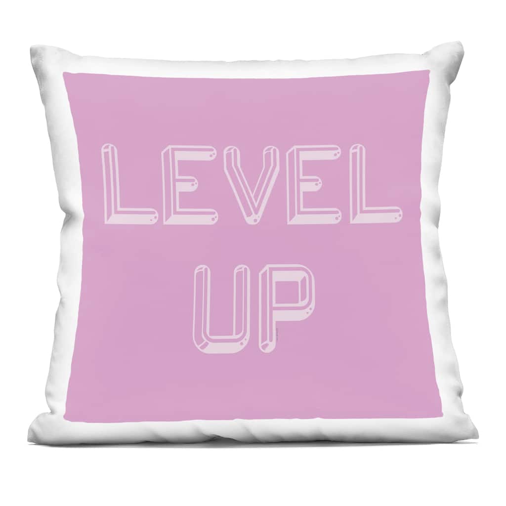 Stupell Level Up Purple & White Decorative Printed Throw Pillow Design by Yass Naffas Designs