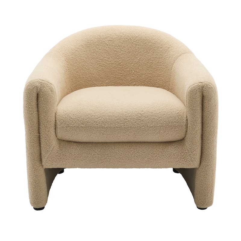 32.3" Wide Upholstered Barrel Boucle Velvet Accent Chair